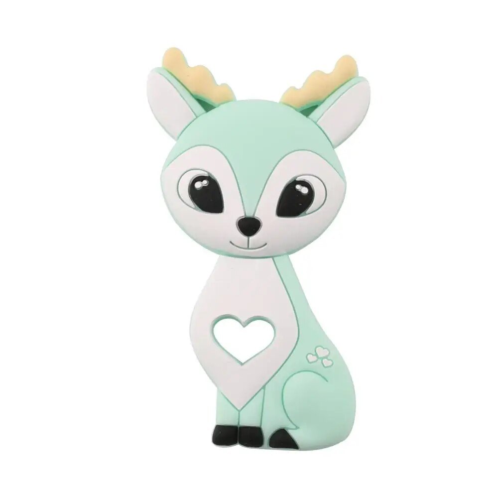 1PC Turtle Silicone Teether - Food Grade, Baby-Safe - mint deer image