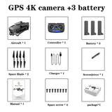 SG906 pro drone 4k HD mechanical gimbal camera 5G wifi gps system - 3 battery image