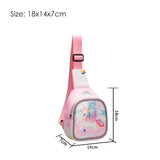 Pink Unicorn Backpack for Kids: Kawaii Kindergarten Schoolbag - chest-pink image