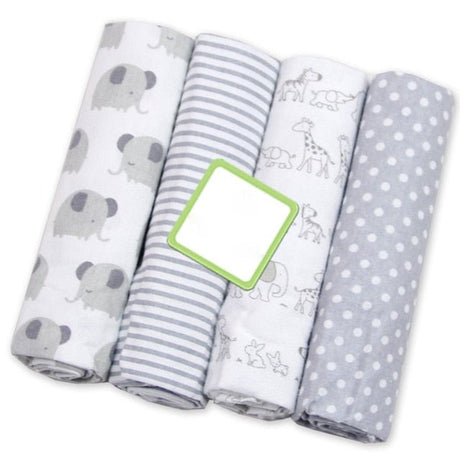 4Pcs/Lot Muslin 100% Cotton Flannel Baby Swaddles Soft Newborns Blankets image 1