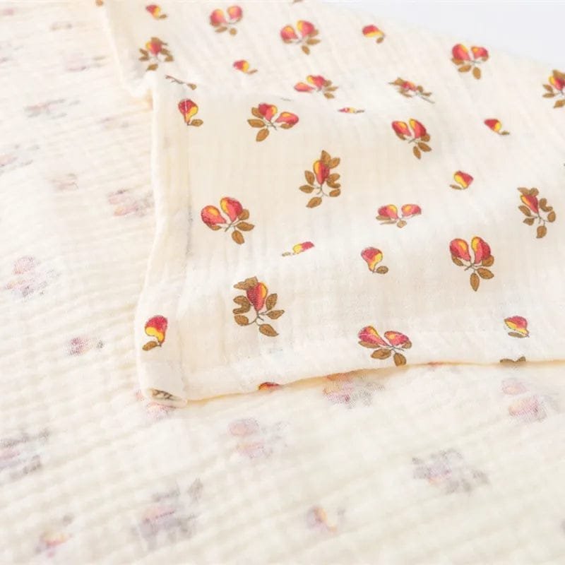 Floral patterned fabric on a textured surface