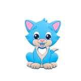 1PC Turtle Silicone Teether - Food Grade, Baby-Safe - Blue Cat image