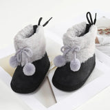 Baywell Furry Winter Snow Boots - Soft Sole for Baby Girls 0-18M image
