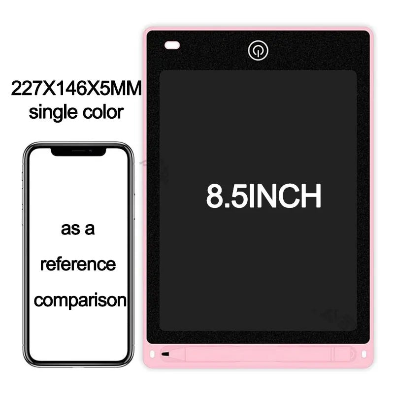 8.5-inch display with a smartphone for size comparison on a white background