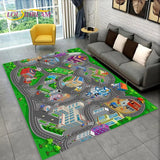 Highway City Traffic Playmat - Non-Slip Rug for Kids' Playroom - 100x120cm(39x47in), 24 image