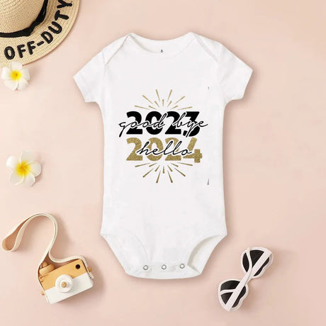 Hello 2024 Baby Bodysuit: Short Sleeve Romper Shower Gift image 8