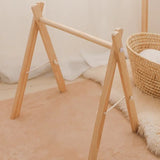 Natural Wooden Baby Gym & Teether with Clouds & Rodent image 2