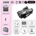 Product packaging with Z908 drone and accessories on a pink background