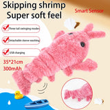 Flapping Duck Cat Toy, Electric, Catnip-Infused, Interactive Plush - Jumping Shrimp image