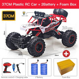 37CM Plastic RC Car with 2 Batteries and Foam Box on a white background