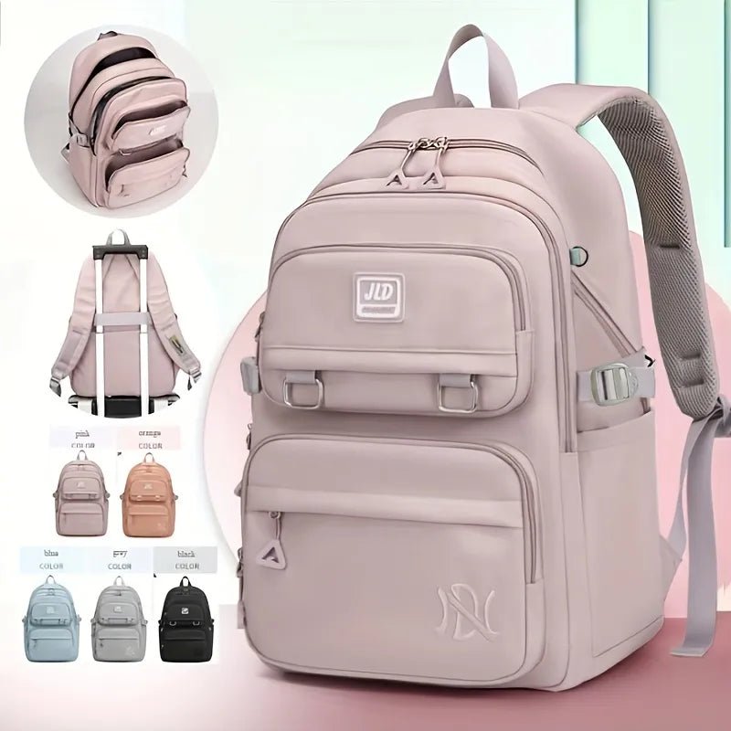 Large Waterproof Nylon School Backpack: Stylish & Spacious image 0