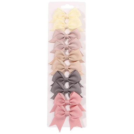 10Pc Cute Bowknot Clips Set for Girls - Handmade Hairpins image 9