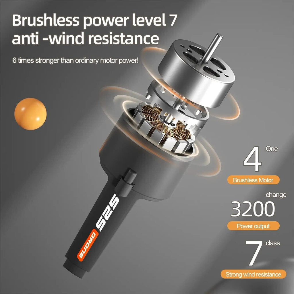 Brushless motor with technical specifications on a dark background