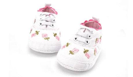 White Lace Floral Baby Girl Shoes - Soft Prewalker, Free Shipping image 10