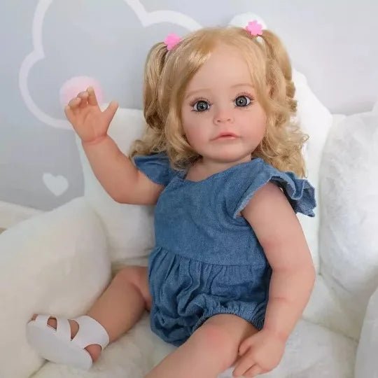 55cm Lifelike Reborn Baby Doll - Curly Hair, Full Silicone image 8