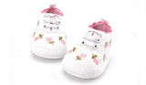 White Lace Floral Baby Girl Shoes - Soft Prewalker, Free Shipping image