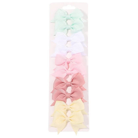 10Pc Cute Bowknot Clips Set for Girls - Handmade Hairpins image 20
