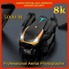 8K Pro Drone black and orange remote control quadcopter for 4K aerial photography and outdoor filming.