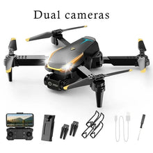 8K Pro Drone dual lens quadcopter and remote control kit for 5000m range flights and aerial video capture.