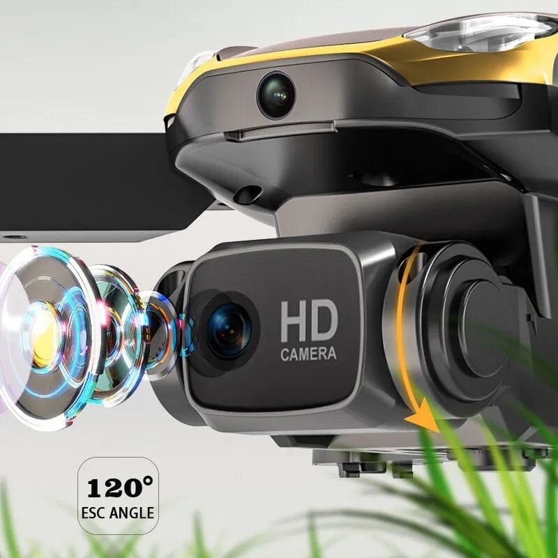8K Pro Drone HD camera close-up with 120 degree wide angle lens for landscape filming and travel photography.