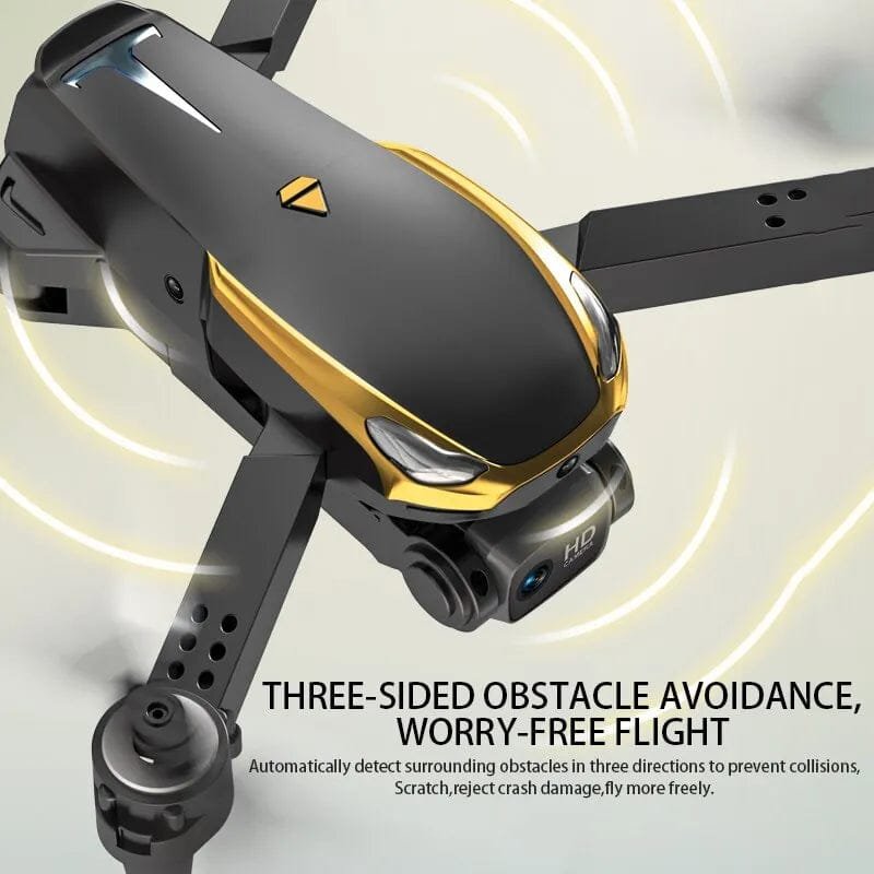8K Pro Drone quadcopter with three-sided obstacle avoidance sensors for safe beginner flying and crash-free outdoor flights.