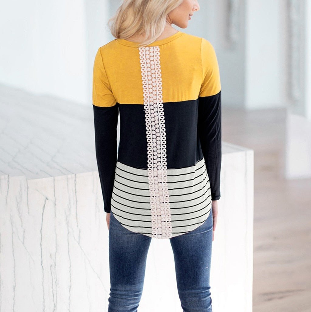 Long sleeve Striped Print t-shirt Maternity breastfeeding tops image 5