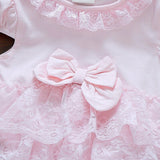 Baby summer bodysuit infant girls princess dress image 2