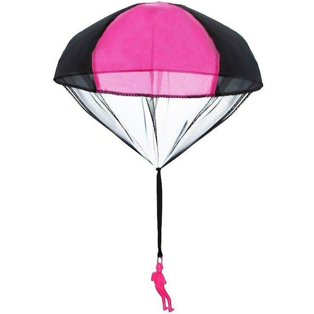 Hand Throwing Mini Soldier Parachute Funny Toy - Pink image