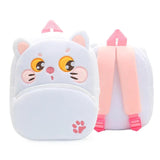 Cute Cartoon Animals- Kids' Backpacks: Schoolbag for Boys and Girls - White Cat image