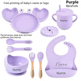 Personalized Baby Crab Plate Set with Suction Bowl image 12