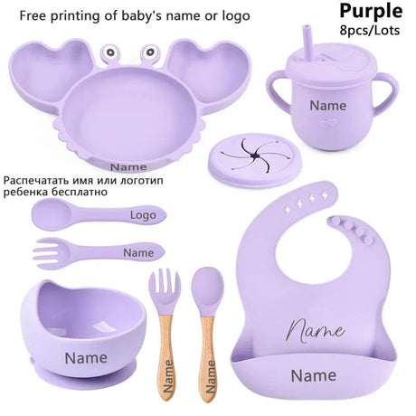 Personalized Baby Crab Plate Set with Suction Bowl image 12
