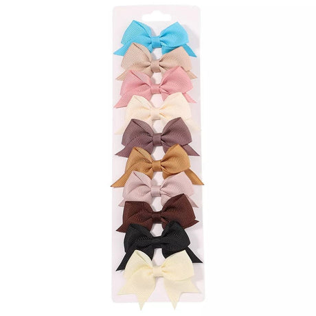 10Pc Cute Bowknot Clips Set for Girls - Handmade Hairpins image 7