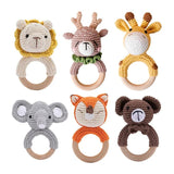Crochet Bunny Rattle & Teether with Wood Ring image 0