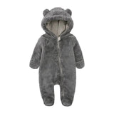 Cozy Bear-Themed Winter Jumpsuit for Newborns (0-12M) image 1