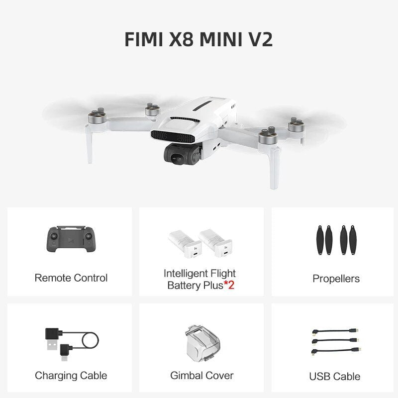 FIMI X8 MINI V2 4K Camera Drone - Lightweight, 250g, 2023 Model - X8M V2 Plus 2B image