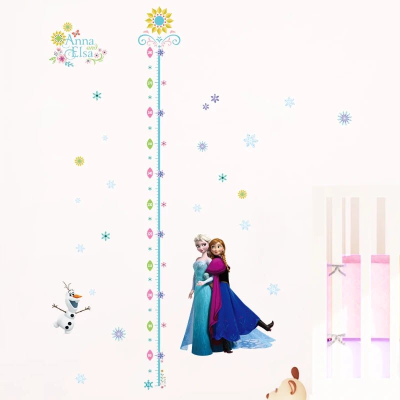 Height chart with animated characters from Frozen on a white background