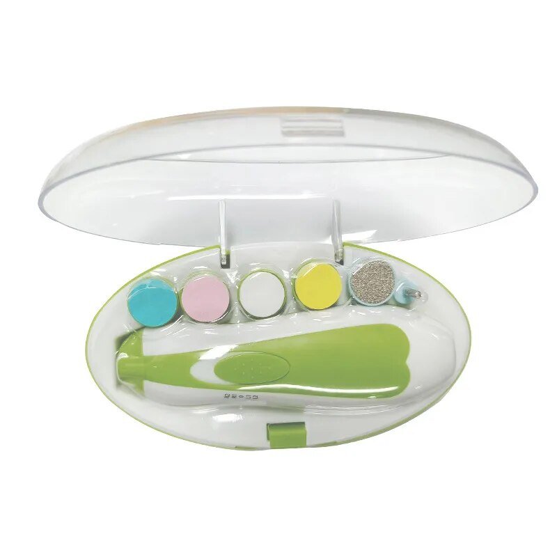 6-in-1 Electric Baby Nail Trimmer & Manicure Kit - Green image