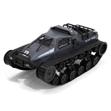 Toy military vehicle with tracks on a white background