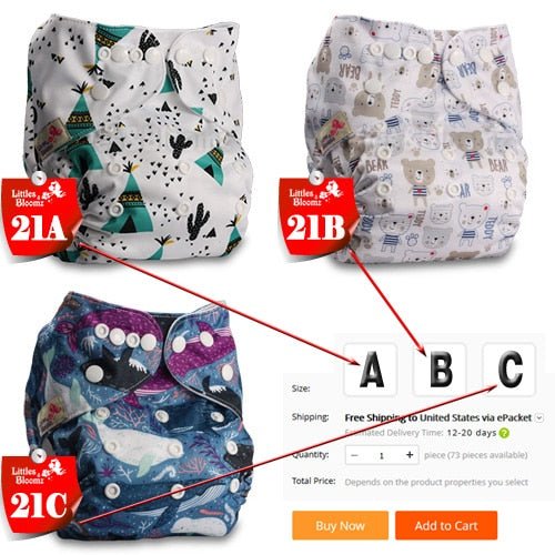 Baby Washable Reusable Cloth Pocket Nappy Diaper - 21, A image