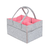 Foldable Cloth Storage Baby Large Size Diaper Caddy Changing Table Organiser Toy Storage Basket - pink 35-25-18cm image