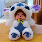 Stuffed toy with a white and blue design.