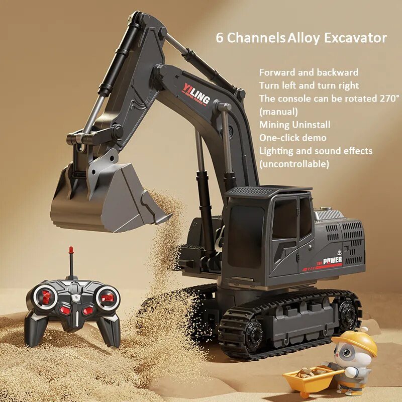 Toy excavator with remote control