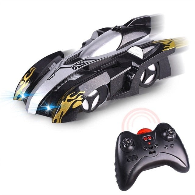 Toy car with flame design and remote control.