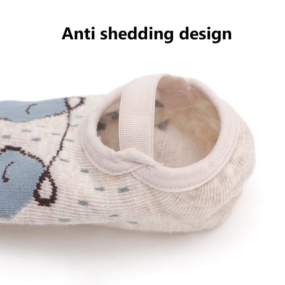 Close-up of a sock with 'Anti shedding design' text