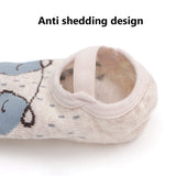 Close-up of a sock with 'Anti shedding design' text