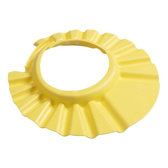 Yellow plastic shower cap.