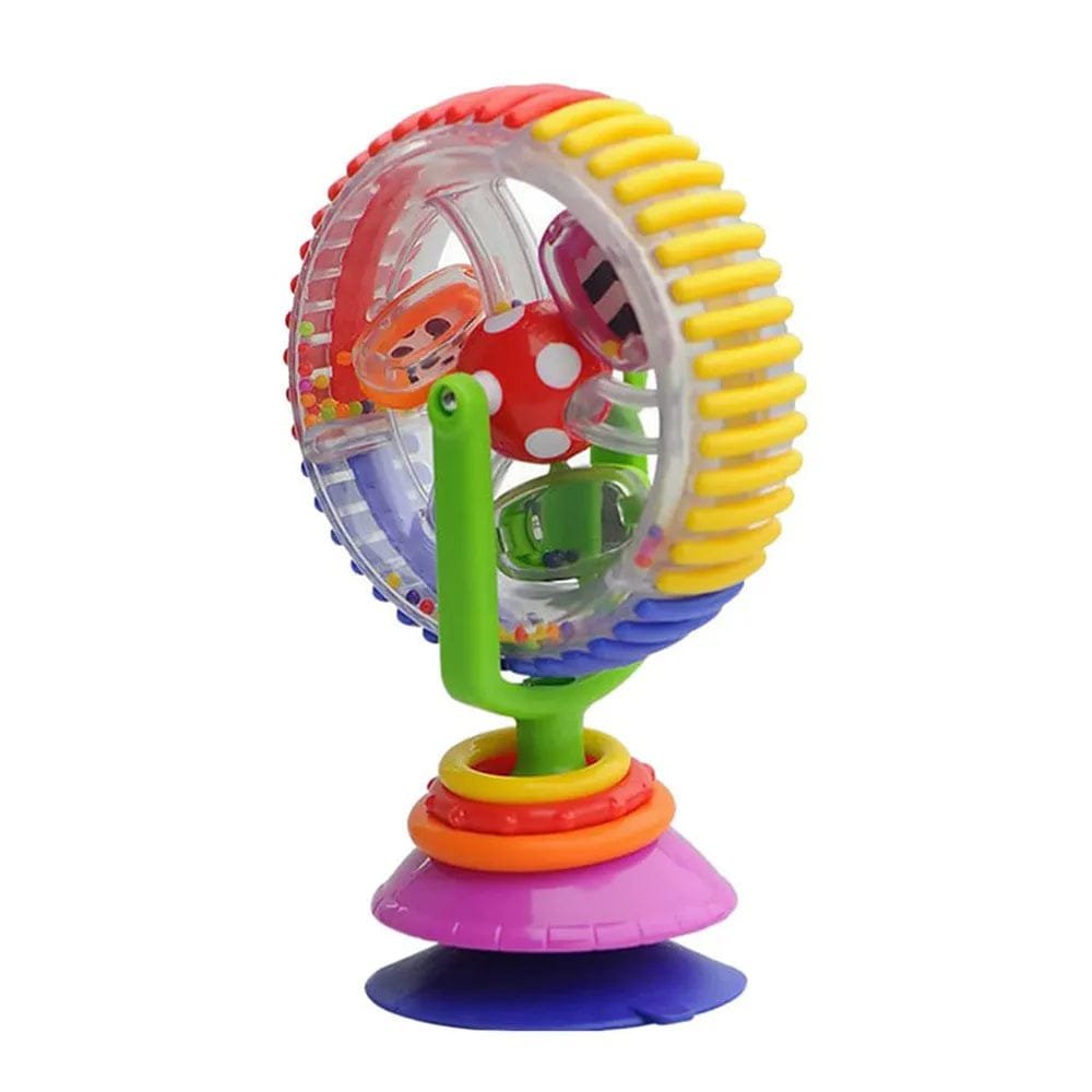 Colorful baby toy with a Ferris wheel design.