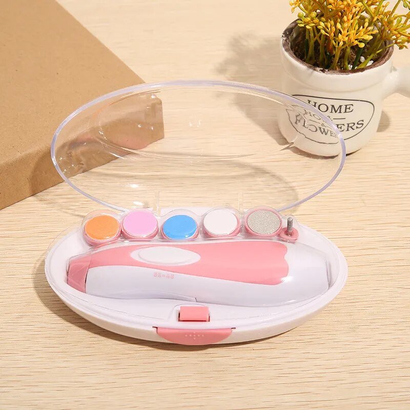 6-in-1 Electric Baby Nail Trimmer & Manicure Kit - Pink image