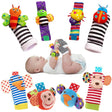 Colorful baby socks with animal designs.
