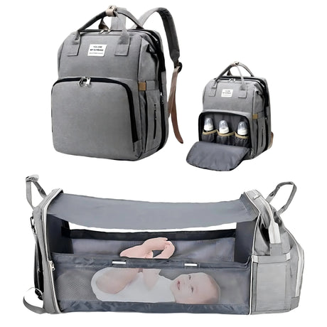 Gray multi-functional backpack